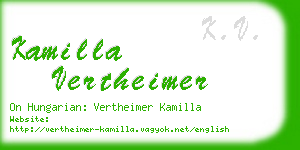 kamilla vertheimer business card